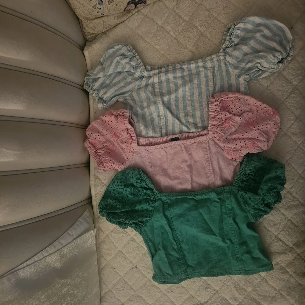 Old Navy Kids Blouses in Striped Blue, Pink, and Green